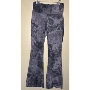 Lululemon Groove High Rise Flare Nulu Yoga Pants Leggings Tie Dye Black Gray 12